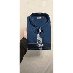 Chaps Mens long sleeve dress shirt and tie Set